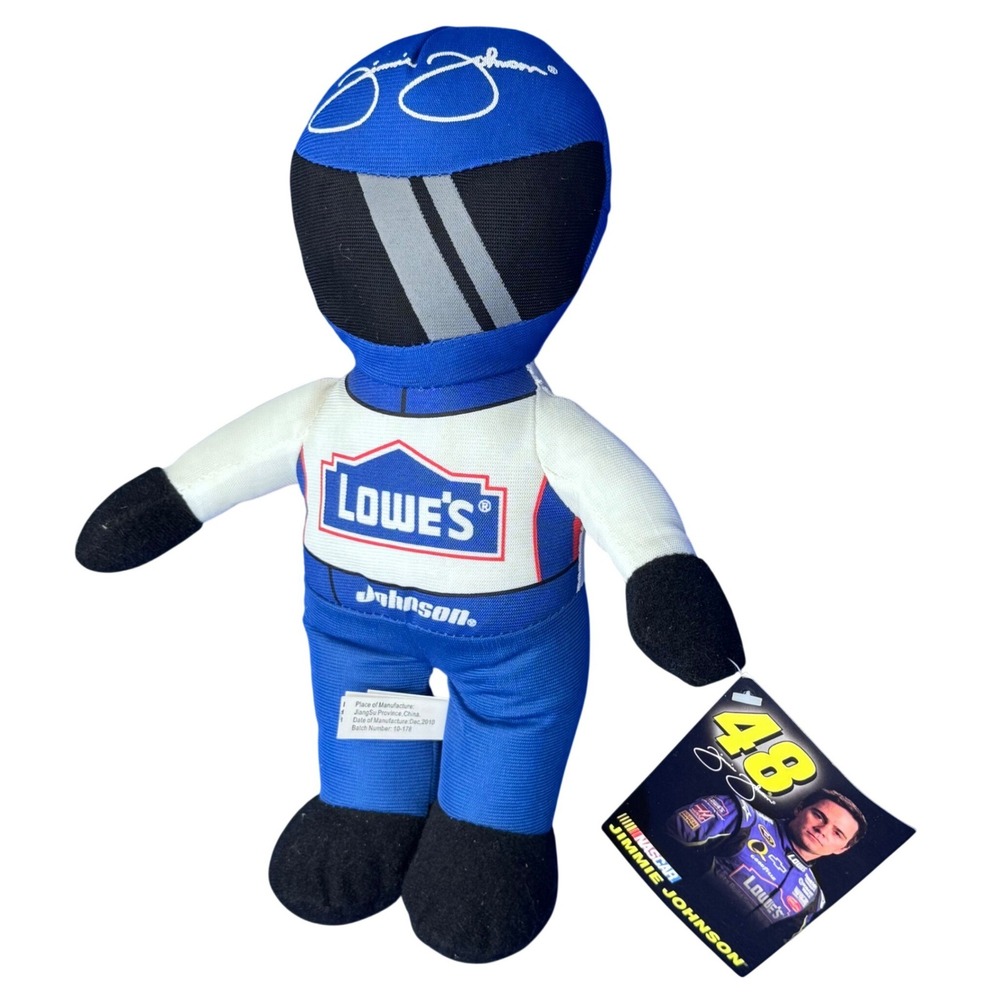 NASCAR Jimmie Johnson 48 Lowe's Driver Plush Hendrick Motorsports Car Racing Toy